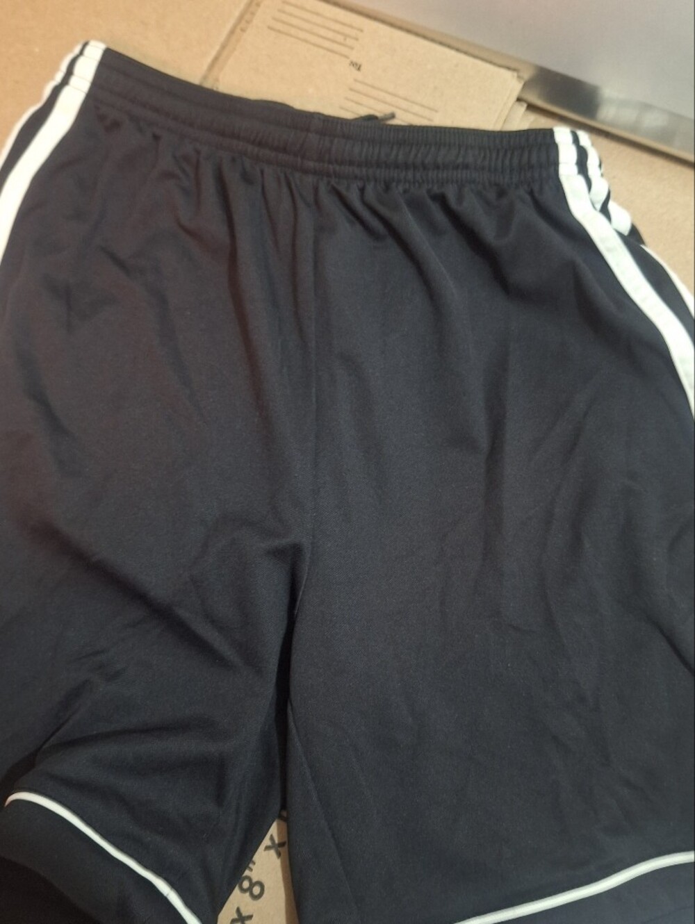adidas Black Shorts with White Trim and Side Stripes